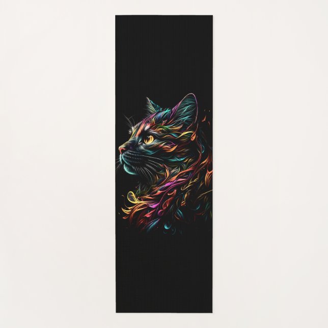 Stately Feline Profile  Yoga Mat (Front)