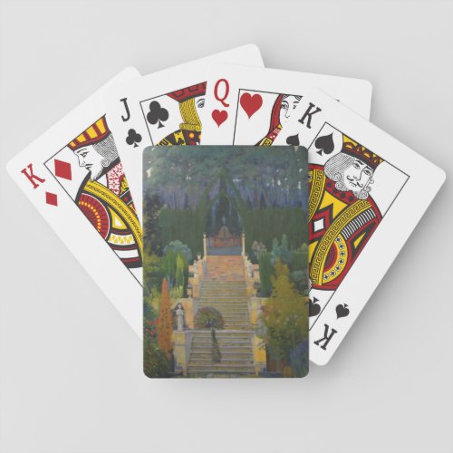 Stately Garden in Mallorca by Santiago Rusiol Poker Cards