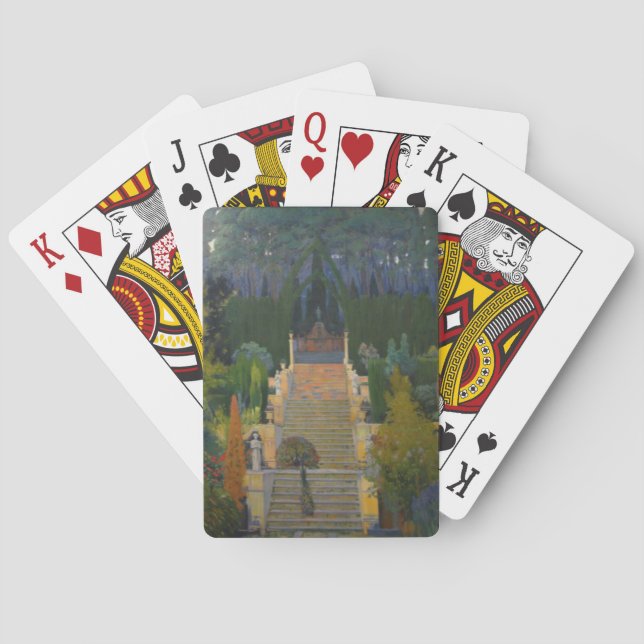 Stately Garden in Mallorca (by Santiago Rusiñol) Poker Cards (Back)