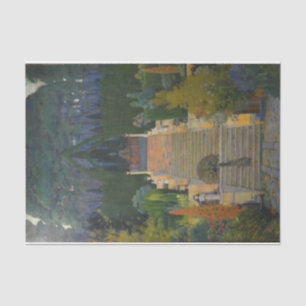 Stately Garden in Mallorca (by Santiago Rusiñol) Tissue Paper