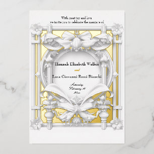 Stately Gold Motif Atelier Wedding Foil Invitation