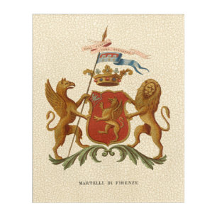 Stately Heraldic Badge with Griffin and Lion Acrylic Print