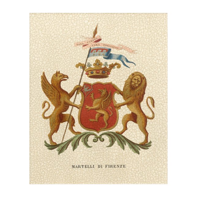 Stately Heraldic Badge with Griffin and Lion Acrylic Print (Front)