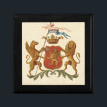 Stately Heraldic Badge with Griffin and Lion Gift Box<br><div class="desc">This handsome heraldic badge features a griffin and a lion. The lion is holding a shield while the griffin holds a spear with Latin words that translate to "The Power of True Nobility." Show off your true nobility with this stately print!</div>