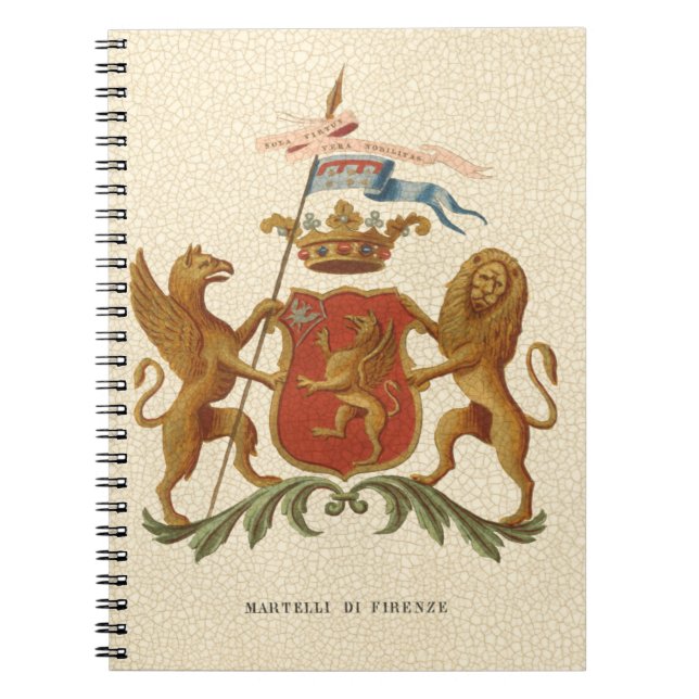 Stately Heraldic Badge with Griffin and Lion Notebook (Front)