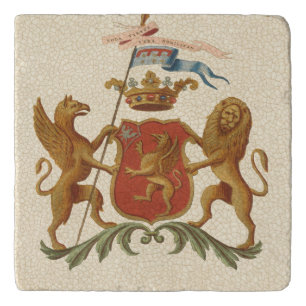 Stately Heraldic Badge with Griffin and Lion Trivet