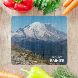Stately Mount Rainier Landscape Cutting Board