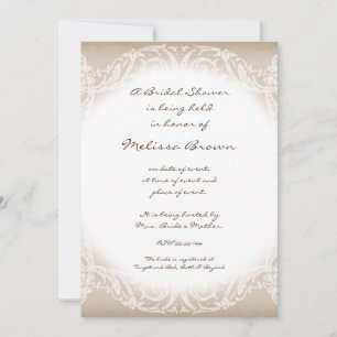 Stately Peacock w Swirl Branch Wedding Invitation