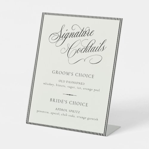 STATELY Signature Cocktails Wedding Bar Menu