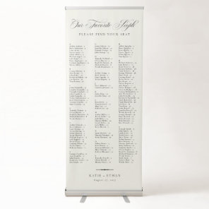 STATELY Wedding Alphabetical Seating Chart Retractable Banner