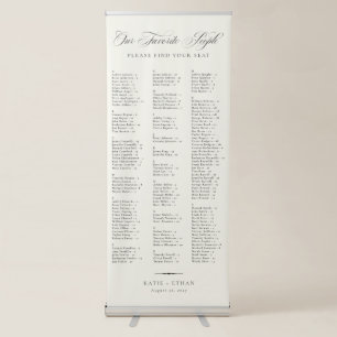 STATELY Wedding Alphabetical Seating Chart Retractable Banner