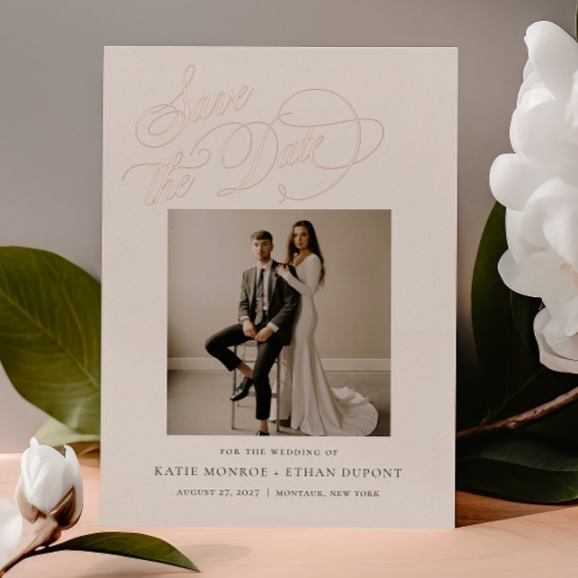 STATELY Wedding Photo Save The Date Foil Invitation (Creator Uploaded)