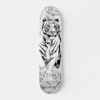 Stately White Tiger Skateboard