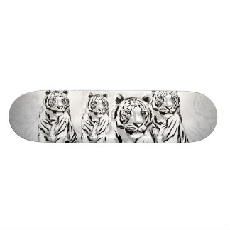 Stately White Tiger Skateboard Deck