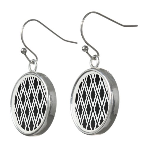Statement Black and White Pattern Earrings