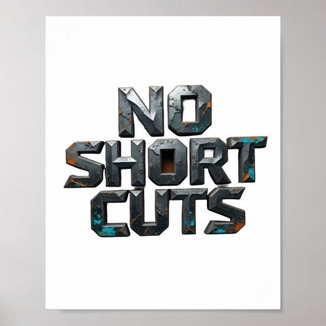 Statement Gray NO SHORT CUTS Text Design Poster (Front)