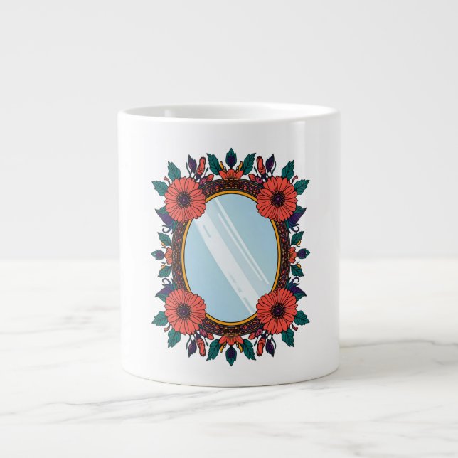Statement Maximalist Mirror Gilded Frame Giant Coffee Mug (Front)