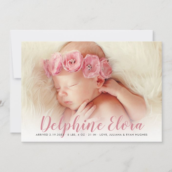 baby name announcement card