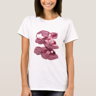 Statement Pink ABSTRACT ART Artistic Motif T-Shirt