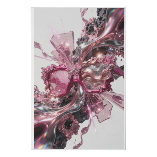 Statement Silver ABSTRACT ART Art Art v2 Faux Canvas Print