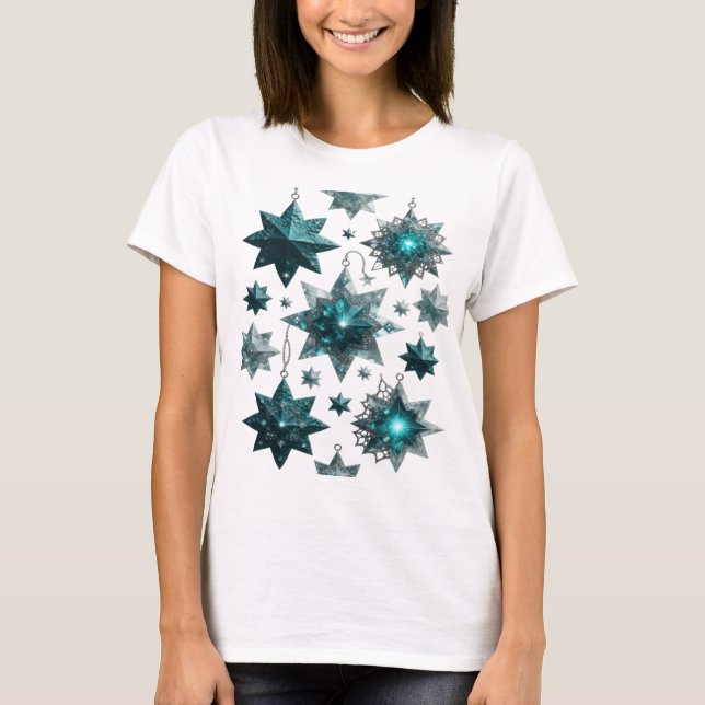 Statement Silver BLUE STAR ORNAMENTS Custom Tee (Front)