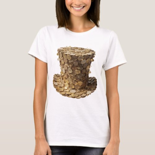 Statement Silver GOLDEN COINS HAT Modern Design T-Shirt