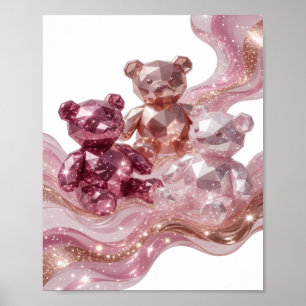 Statement Silver THREE DIAMOND TEDDY BEARS Poster