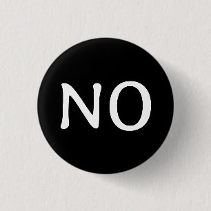 Statement Text No Minimalist Black White Button