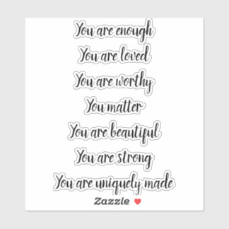 Statements of affirmation sticker