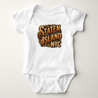 Staten Island Ferry New York City Nautical Illustr Baby Bodysuit