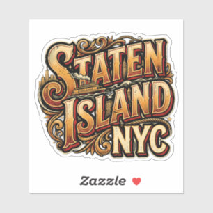 Staten Island Ferry New York City Nautical Illustr Sticker