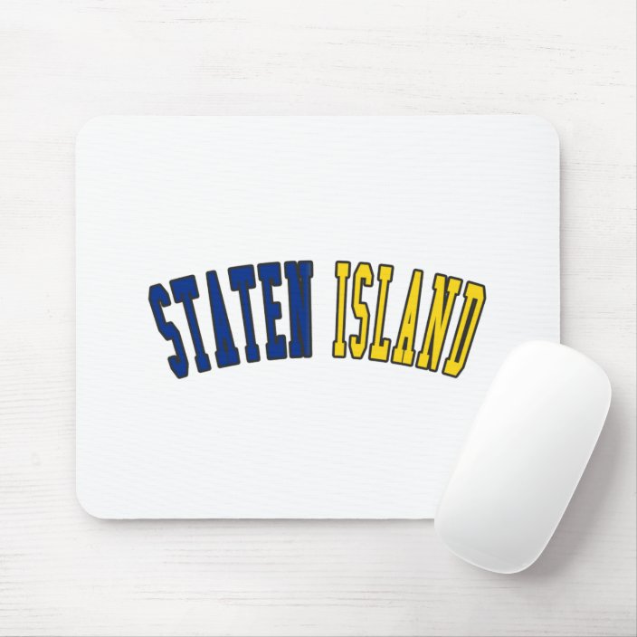 Staten Island in New York State Flag Colors Mousepad