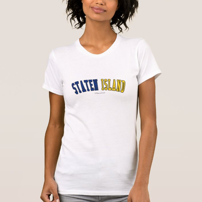 Staten Island in New York State Flag Colors T-shirt