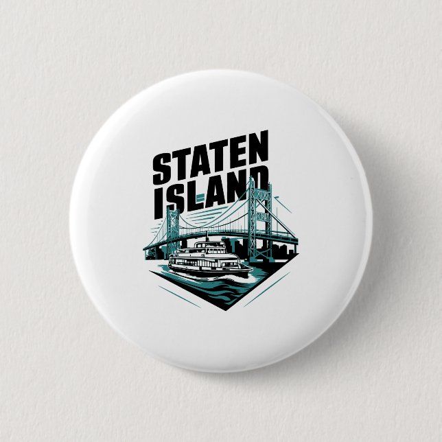 Staten Island New York Ferry  Button (Front)