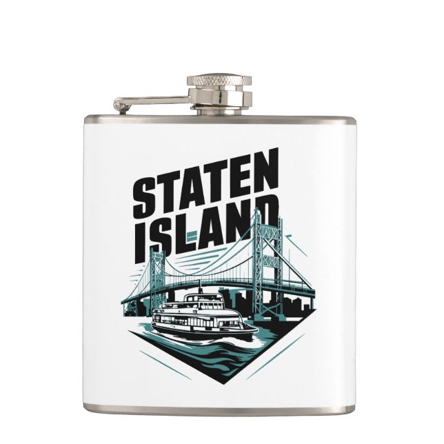 Staten Island New York Ferry Flask (Front)