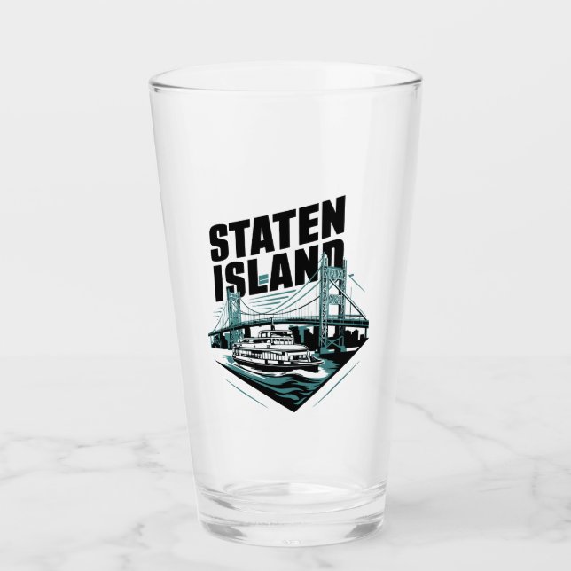 Staten Island New York Ferry Glass (Front)