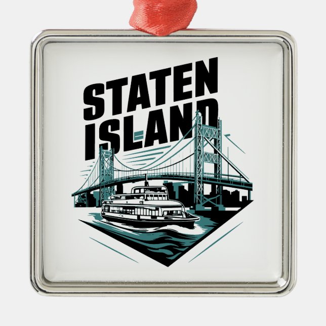 Staten Island New York Ferry Metal Ornament (Front)