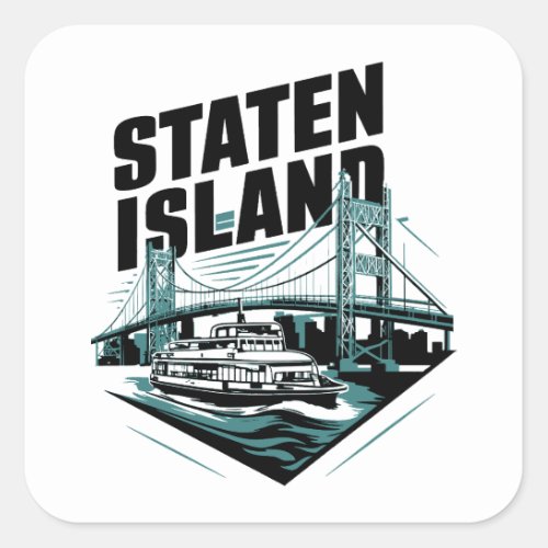 Staten Island New York Ferry Square Sticker