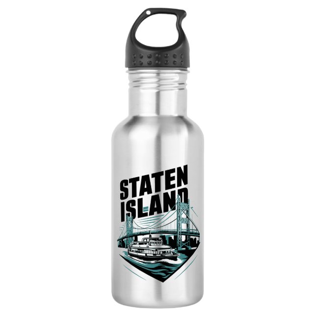 Staten Island New York Ferry Stainless Steel Water Bottle (Front)