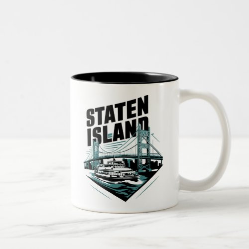 Staten Island New York Ferry Two_Tone Coffee Mug