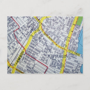 Staten Island, NY Vintage Map Postcard