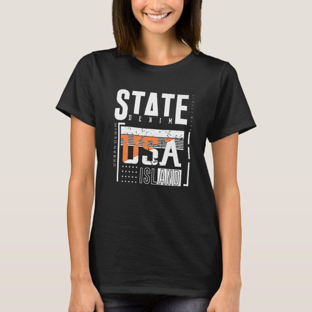 Staten Island Retro New York Borough Premium T-Shirt (Front)