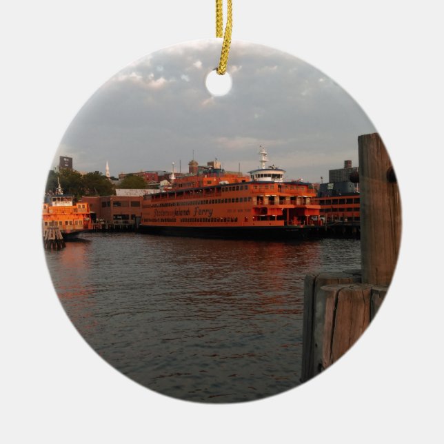 Staten Island Sunrise Ceramic Ornament (Front)