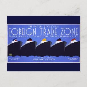 Staten Island Vintage WPA Poster Postcard