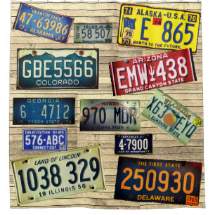 State's License Plates Shower Curtain