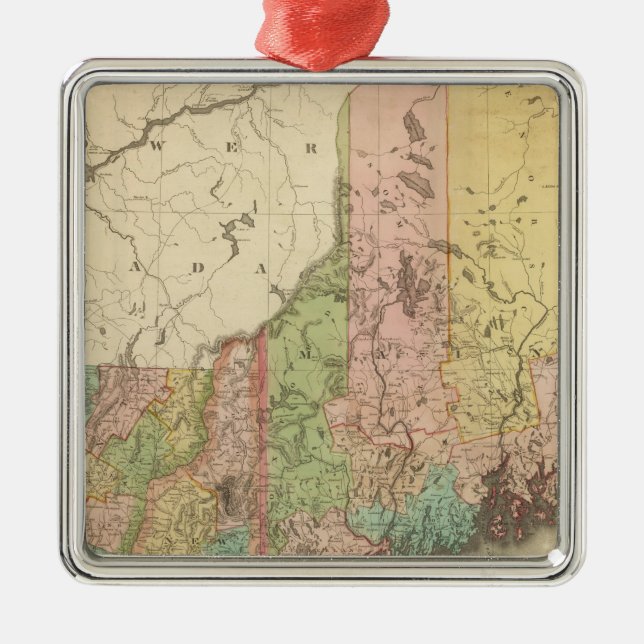 States of Maine, New Hampshire, Vermont Metal Ornament (Front)