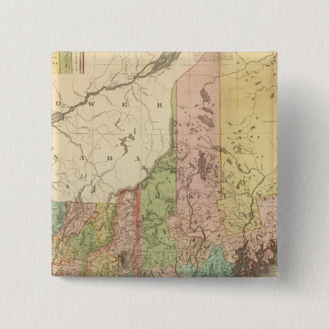 States of Maine, New Hampshire, Vermont Pinback Button (Front)