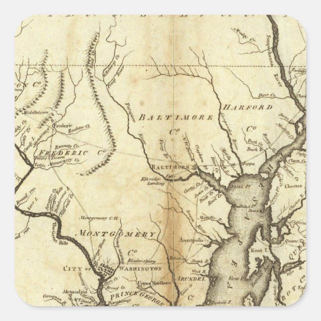 States of Maryland and Delaware Square Sticker (Front)