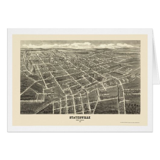 Statesville, NC Panoramic Map - 1907 Cards (Front Horizontal)