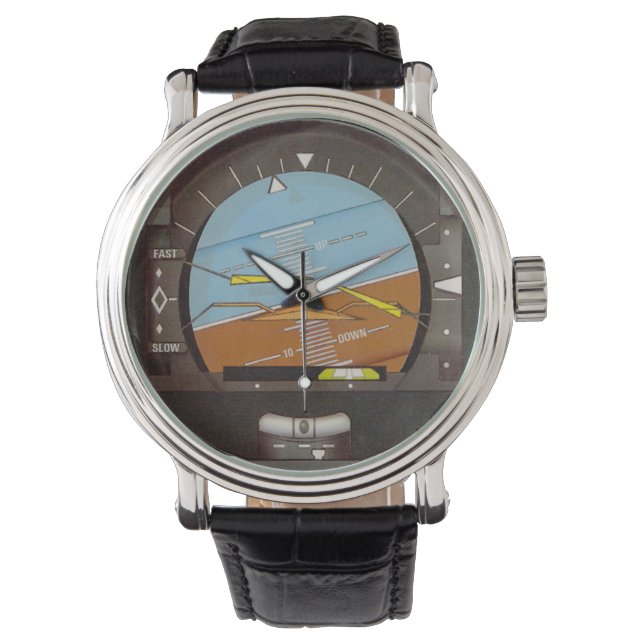 Static Artificial Horizon, Attitude Indicator Watch (Front)